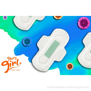 Unscented sanitary napkin with negative ion chip